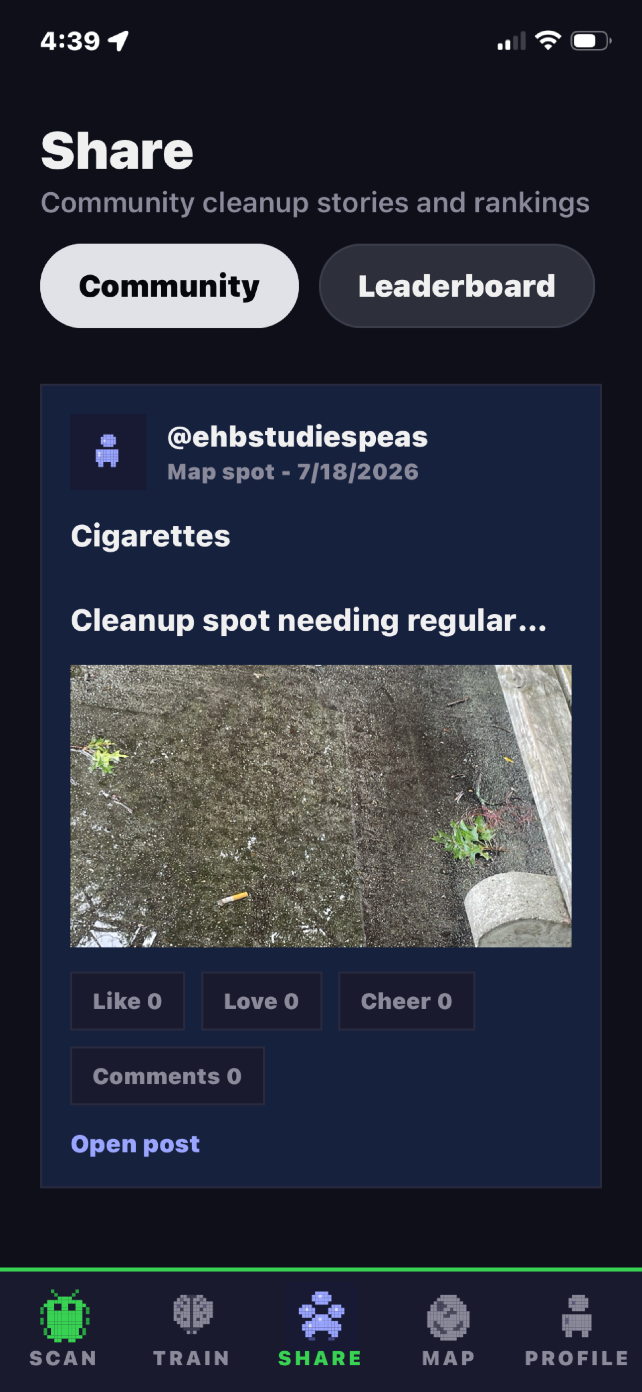 Litterbug community cleanup post